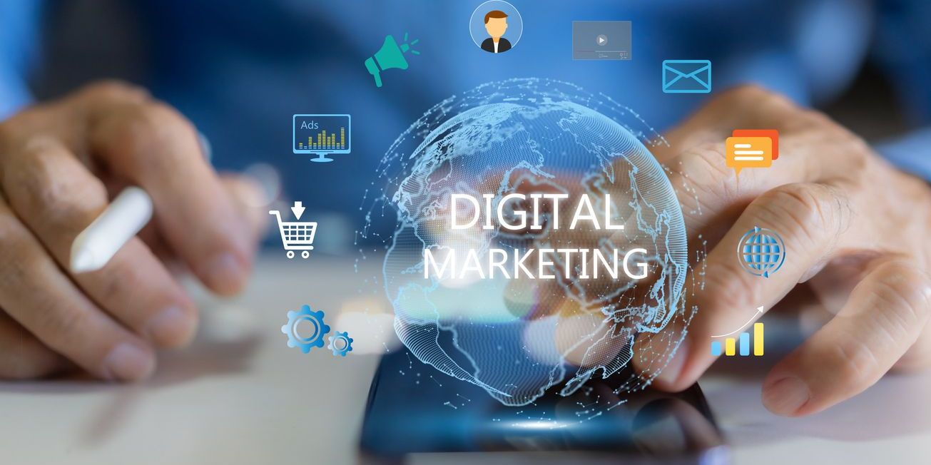 Concept of a digital marketing blogger.